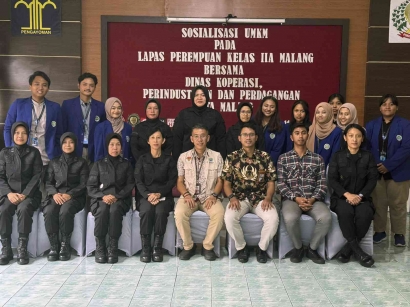 Mahasiswa MBKM KKN UM Gandeng Diskopindag Kota Malang untuk Menyelenggarakan Sosialisasi KUMK di Lapas Perempuan Kelas IIA Kota Malang