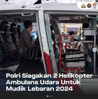 Polri Siapkan 2 Helikopter Ambulans Udara untuk Amankan Arus Mudik 2024