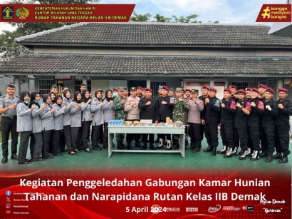 Rutan Demak Adakan Penggeledahan Kamar Hunian bersama TNI dan Polri