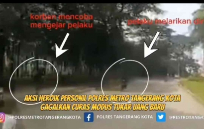 Aksi Heroik Polisi Polres Metro Tangerang Kota Gagalkan Pelaku Curas Modus Tukar Uang Baru