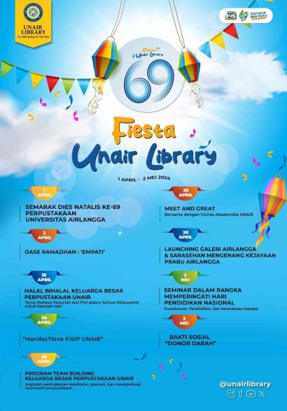 Sambut Hari Jadi Ke-69, Perpustakaan UNAIR Selenggarakan "Fiesta Unair Library"
