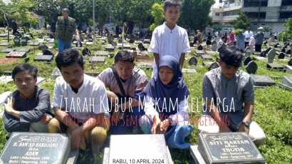 Momen Haru Ziarah Kuburan Orangtua di TPU Babakan Semboja