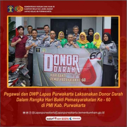 HBP Ke-60, Pegawai dan DWP Lapas Purwakarta Gelar Aksi Donor Darah