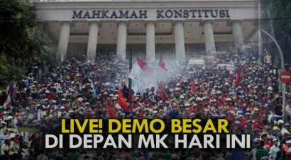 Demo Damai Massa Pendukung Anies-Muhaimin di Patung Kuda, Jakarta Pusat