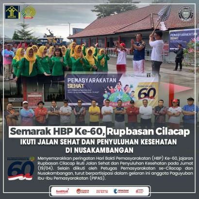 Semarak HBP Ke-60, Rupbasan Cilacap Ikuti Jalan Sehat di Nusakambangan