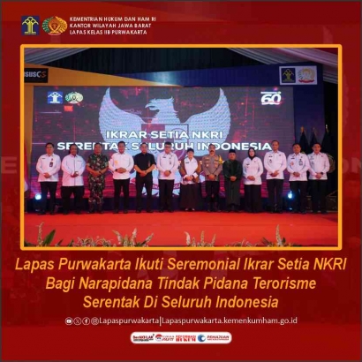 Lapas Purwakarta Ikuti Seremonial Ikrar Setia NKRI Bagi Napiter Serentak Se-Indonesia