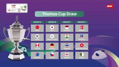 Indonesia Unggulan Ketiga Piala Thomas 2024