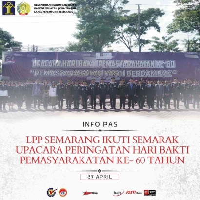 LPP Semarang Ikuti Semarak Upacara Peringatan Bakti Pemasyarakatan 60 Tahun