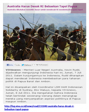 Tapol Papua Merdeka Lecehkan Perjuangan LSM Pembela HAM?