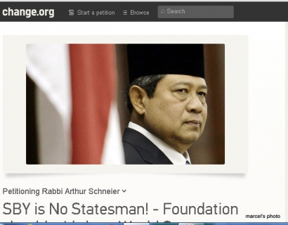 Petisi Penolakkan World Statesman Award untuk Presiden SBY telah Terkirim