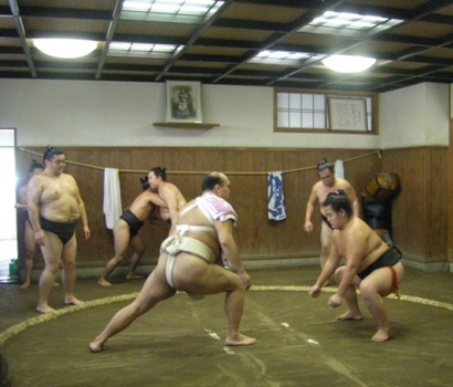 Mengintip Rikishi Berlatih di “Padepokan” Sumo Jepang