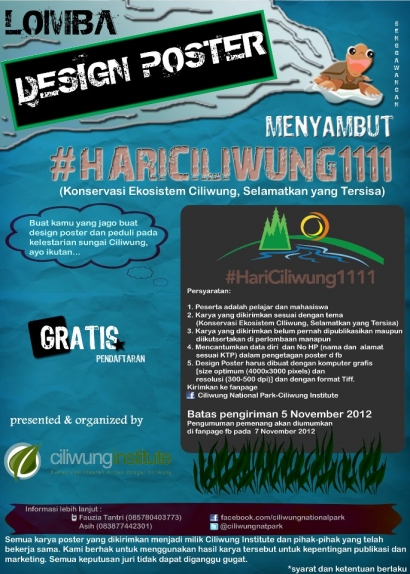 Lomba Design Poster #HariCiliwung1111 "Konservasi Ekosistem Ciliwung, Selamatkan yang Tersisa"