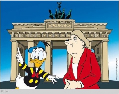 Angela Merkel 'Disunting' Donald Duck