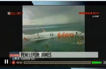 Lion Air Landing di Laut