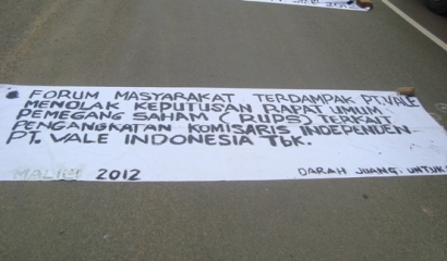 Tutup Jalan, Masyarakat Tolak Komisaris Independen PT. Vale Indonesia Tbk