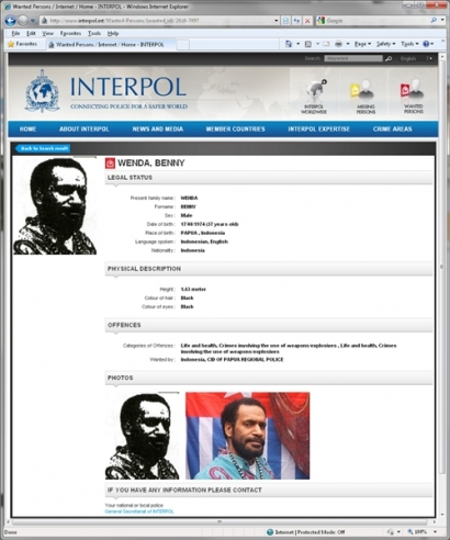 26.000 Red Notice Interpol kepada Beni Wenda Warga, Negara Inggris