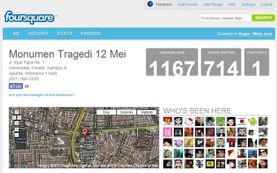 Peringatan Tragedi Trisakti &amp; Perburuan Badge Foursquare