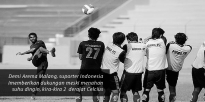 Arema Kalah, Suporter Indonesia Menyanyikan Lagu Sayonara di Stadion Nagai Osaka