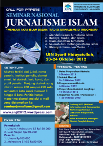 Yuk, Ikutan Seminar "Jurnalisme Islam"