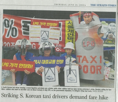 Pengemudi Taksi di Korea Selatan Mogok