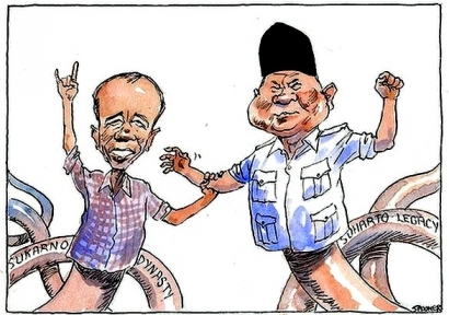 Kartun Pers Luar Negeri Tentang Jokowi dan Prabowo