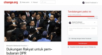 Petisi Pembubaran DPR Ditandatangani 6646 Rakyat Indonesia Sehari Setelah di Publish