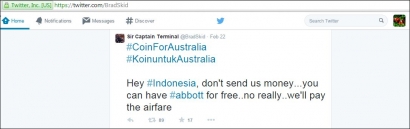 Cuit WN Australia, Ambil #Abbott Gratis Tolak #CoinForAustralia