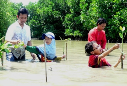 Songsong Hari Bumi 2015, Lintas Komunitas Bekasi Tanam Mangrove di Muaragembong