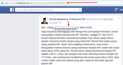 Analisis Status Facebook Pak SBY Hari Ini