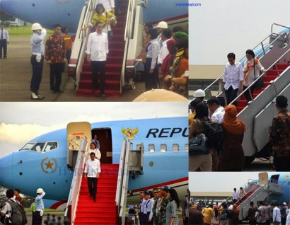 Etika Presiden Jokowi ketika Naik-turun Pesawat