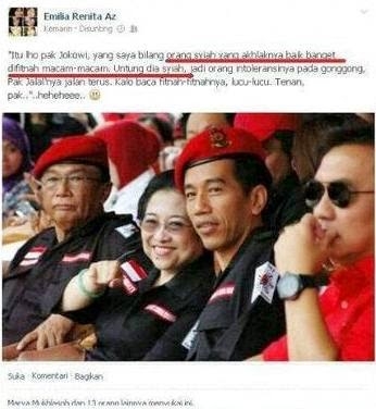 Istri Kang Jalal : Untung Jokowi Itu Syi'ah, Pak Jalal Jalan Terus (Foto)