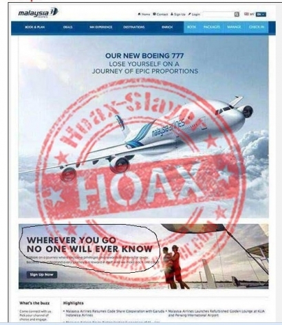 Jangan Menyebarkan HOAX: Iklan Malaysia Airlines