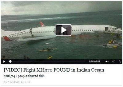 Di Mana Sebenarnya MH370? Waspada Link Berita Hoax...